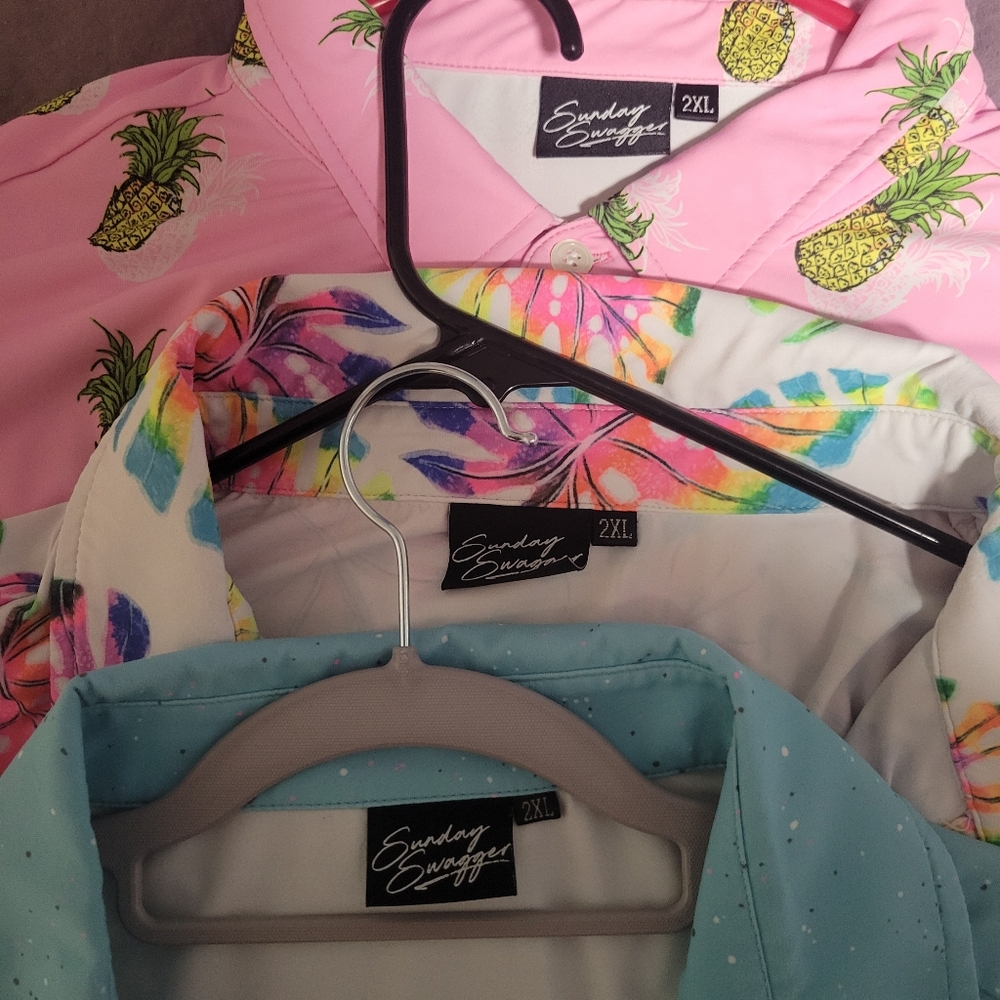 LOT Of Three Sunday Swagger Tropical Shirts Set